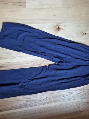 Women's Wide Leg 100% Linen Navy Blue Casual Pants